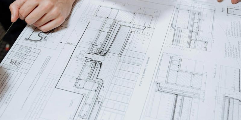 blueprint-plans Closeup of a blueprint plan